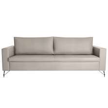 Sofá Decorativo 2 Lugares 230 CM Denmark Veludo Bege Com Pés Preto G62 - Gran Belo
