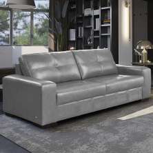 Sofá Decorativo 2 Lugares Turim 150cm Couro Cinza G58 - Gran Belo