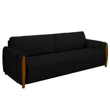 Sofá Decorativo 3 Lugares 223cm Maceió Veludo Preto G45 - Gran Belo