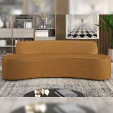 Sofá Decorativo 4 Lugares 260cm Bélgica Curvo PU Caramelo G15 - Gran Belo