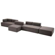 Sofá Decorativo 4 Módulos e 5 Encostos Happiness Linho Cinza G66 - Gran Belo