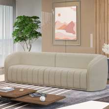 Sofá Decorativo Sala de Estar 292cm Adam 4 Lugares Boucle Bege G45 - Gran Belo