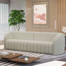 Sofá Decorativo Sala de Estar 292cm Adam 4 Lugares Boucle Off White G45 - Gran Belo