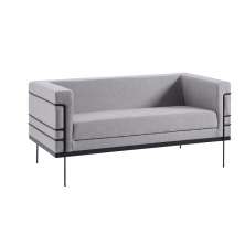 Sofá Jeanneret-Gris 2 Lugares Linhão Cinza G17 - Gran Belo