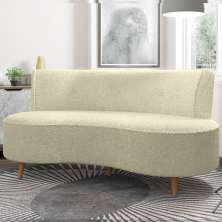 Sofá Living 2 Lugares 160cm Aang Pés Palito Bouclê Bege Claro G33 - Gran Belo