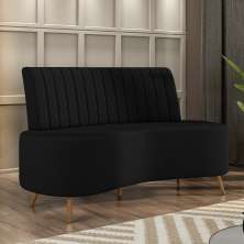 Sofá Living Decorativo 2 Lugares 1,60M Katara Preto Veludo G33 - Gran Belo