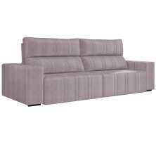 Sofá Retrátil 254 cm Sala de Estar Leonel Suede Rosê G52 - Gran Belo