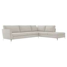 Sofá de Canto Chaise Direito 267 cm Olívia Suede Bege G52 - Gran Belo