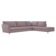 Sofá de Canto Chaise Direito 267 cm Olívia Suede Rosê G52 - Gran Belo