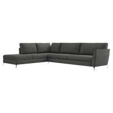 Sofá de Canto Chaise Esquerdo 267 cm Olívia Suede Grafite G52 - Gran Belo