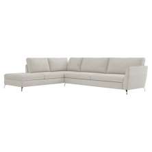Sofá de Canto Chaise Esquerdo 287 cm Olívia Suede Bege G52 - Gran Belo