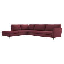 Sofá de Canto Chaise Esquerdo 287 cm Olívia Suede Bordô G52 - Gran Belo