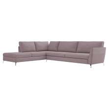Sofá de Canto Chaise Esquerdo 287 cm Olívia Suede Rosê G52 - Gran Belo