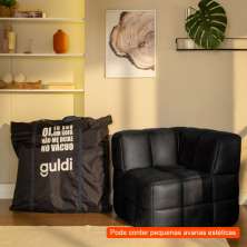 [OUTLET] Módulo Canto Sofá Guldi Popup Corino Preto