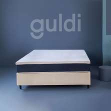 Cama Box Casal com Colchão Mola Ensacada Macio Guldi Natural e Azul