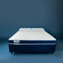 Cama Box com Colchão Viúva Guldi Duplo D28 e 2 Travesseiros Guldi Soft Nasa Branco e Azul
