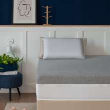 Colchão Queen Guldi Dream Mola Ensacada (30x158x198) com 2 Travesseiros Guldi Soft Nasa Branco e Cinza