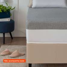 Colchão Solteiro Guldi Dream Mola Ensacada (30x88x188) com 1 Travesseiro Guldi Dream Cinza e Branco