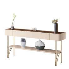 Aparador Buffet Vivant com Pés em Aço Off White/Castanho