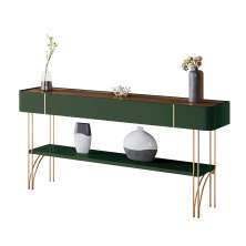 Aparador Decorativo Vivant com Pés em Aço MDP/MDF Verde Pistache/Castanho G26 - Hb Móveis