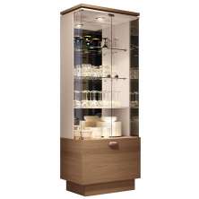 Cristaleira Aura Sala de Estar com Portas de Vidro Castanho/Off White