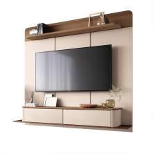 Home Painel Galax Suspenso para TV até 70 Polegadas Off White/Castanho G26 - Hb Móveis