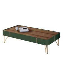 Mesa de Centro Cadenza com Pés em Aço Verde Pistache/Castanho