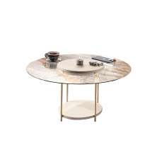 Mesa de Centro Sky Sala de Estar com Tampo em Vidro Pés em Aço Off White G26 - Hb Móveis