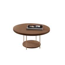 Mesa de Centro Sky com Pés em Aço e Tampo de MDF Castanho