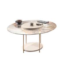Mesa de Centro Sky com Pés em Aço e Tampo de Vidro Off White