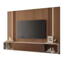 Painel Home Suspenso Empire TV até 85" Polegadas Castanho/Off White