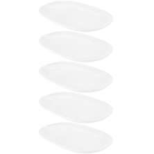 5 Bandejas para Servir Melamina Branca 34x22cm Buffet Traves