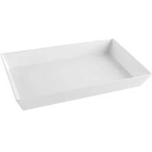 6 Travessas de Melamina Branca Restaurante 53x33cm Buffet Sa