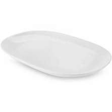 Travessa Melamina Oval Rasa Buffet Branca 34x22cm Bandeja de