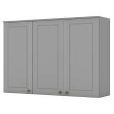 Armario Aereo 3 Portas MDF 120 cm Americana C352 Cinza Henn