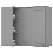 Armario Aereo Canto Reto 1P MDF 94x54 cm Americana C359 Cinza Henn