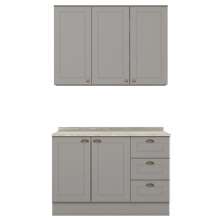 Armario Aereo E Balcao 120 cm CE169 Americana Cinza Calcare Henn