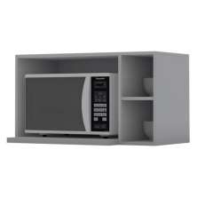 Armario Aereo Para Microondas MDF 80 cm Americana C557 Cinza Henn