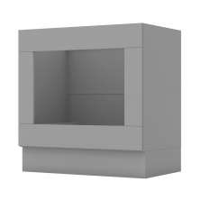 Balcão Forno de Embutir 80cm Americana Cinza com Tampo Nature - Móveis Henn
