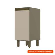 Balcão de Cozinha Évelin 1 Porta Duna e Cristal 35 cm