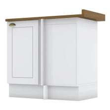 Balcao Canto Reto Com Tampo 84cm Americana Branco Nature Henn