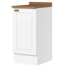 Balcao Com Tampo 1 Porta 40cm Americana Branco Nature Henn