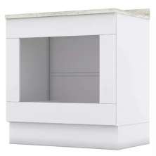 Balcao Forno Embutir Com Tampo 80 cm Americana Branco Calcare Henn