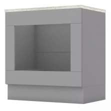 Balcao Forno Embutir Tampo Cooktop 80 cm Americana Cinza Calcare Henn