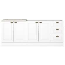 Balcao Pia 120 cm Balcao Cooktop 80 cm Americana Branco Calcare Henn