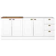 Balcao Pia 120cm Balcao Cooktop 80cm Americana Branco Nature Henn