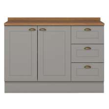 Balcao Pia Com Tampo 120cm C353 Americana Cinza Nature Henn