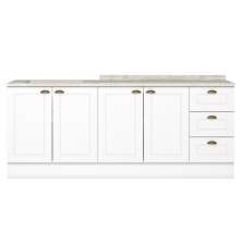 Balcao Tampo 120 cm Balcao Cooktop 80 cm Americana Branco Calcare Henn