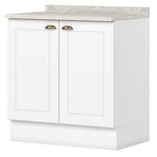 Balcao com Tampo 2 Portas 80 cm Americana Branco Calcare Henn