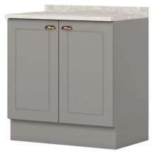 Balcao com Tampo 2 Portas 80 cm Americana Cinza Calcare Henn